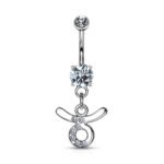Taurus Zodiac CZ Belly Ring