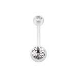 Bio Flexible Double Gem Ball Acrylic Belly Ring Clear