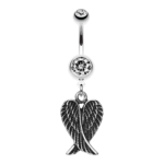 Angel Wing Heart Belly Ring