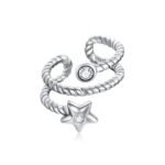 Ear cuff no piercing with a star in sterling silver