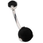 Black Onyx Stone Titanium Belly Button Ring