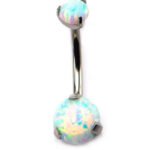 Opalite Cabochon Titanium Belly Button Ring