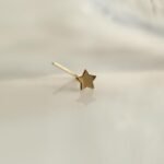 14K gold star nose stud L shaped