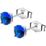 September Birthstone Stud Earrings 4mm CZ 925 Sterling Silver