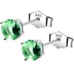 August Birthstone Stud Earrings 5mm CZ 925 Sterling Silver