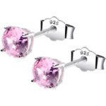 October Birthstone Stud Earrings 5mm CZ 925 Sterling Silver