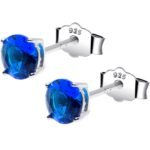September Birthstone Stud Earrings 5mm CZ 925 Sterling Silver